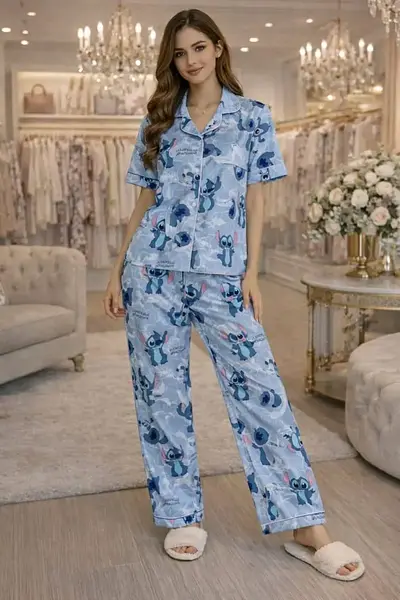 Pantalón Camiseta Botones Algodón Stitch